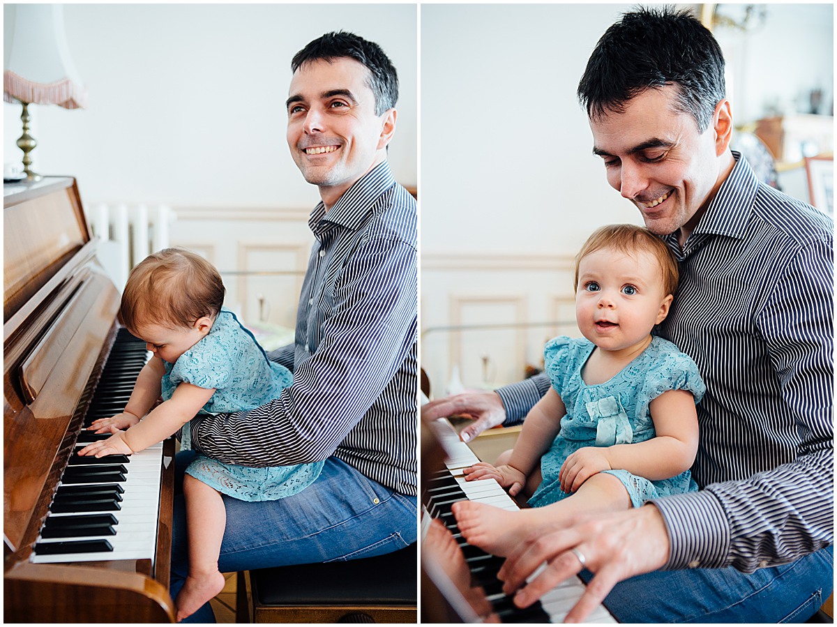 Séance photo de famille Nantes à domicile, papa et son bébé de 1 an - Photographe de famille Elena Usacheva Nantes, Rennes, Vannes, Angers, Loire Atlantique 