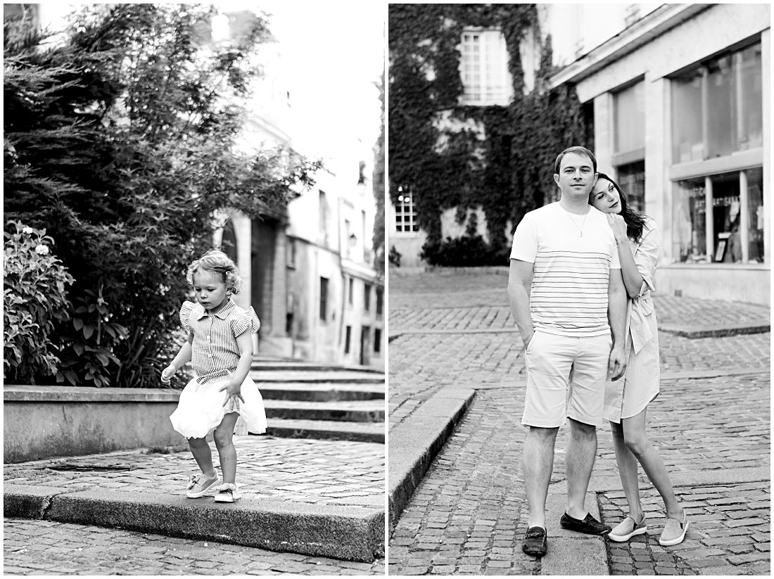Shooting photo famille avec les phoots en noir et blanc - Photographe Nantes Elena Usacheva